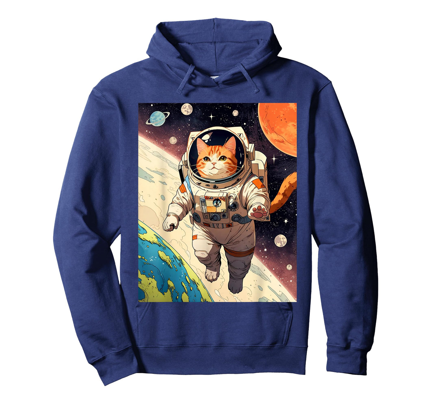 Astronaut Cat - Funny Space Cat Japanese Retro Kawaii Cute T-Shirt