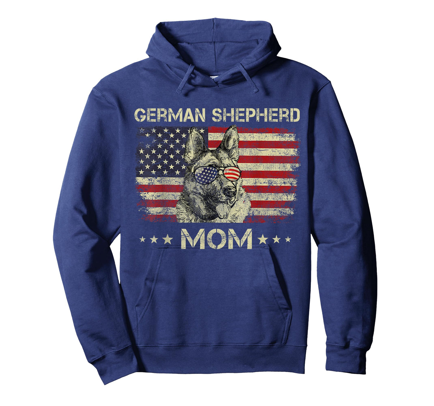German Shepherd Mom Dog Lovers American Flag 4th Of July T-Shirt