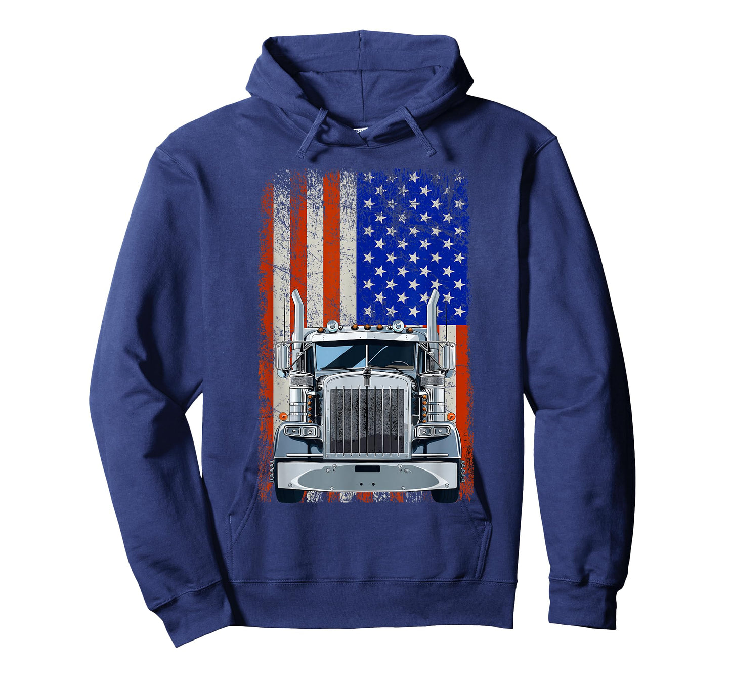 US American Flag Semi Truck Driver T-Shirt