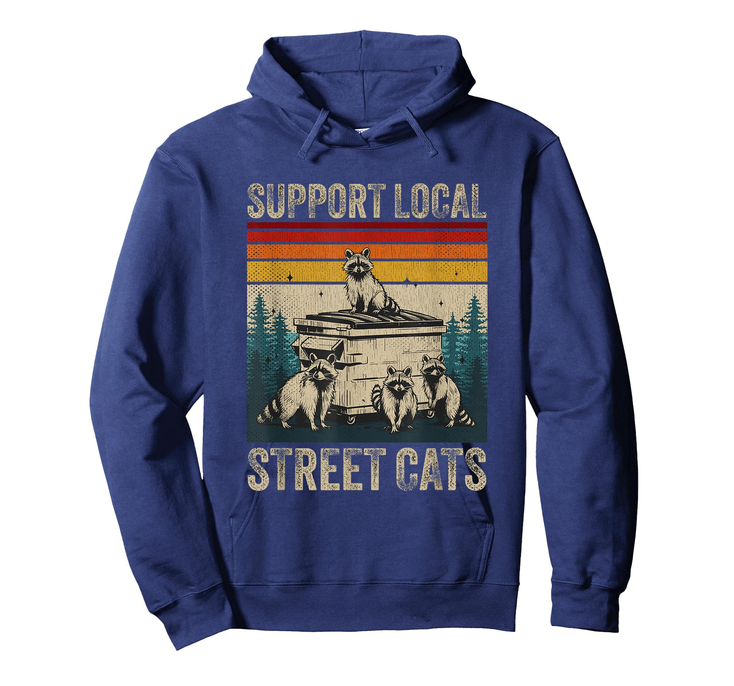Support Local Street Cats Garbage Gang Retro Raccoon T-Shirt