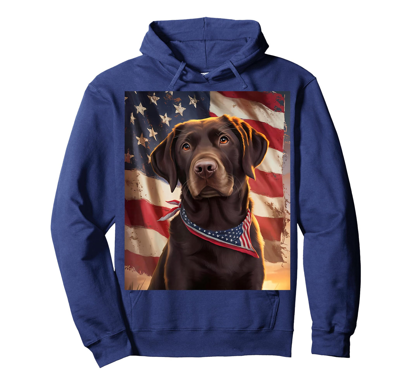 American Flag 4th of July Dog American Chocolate Labrador T-Shirt