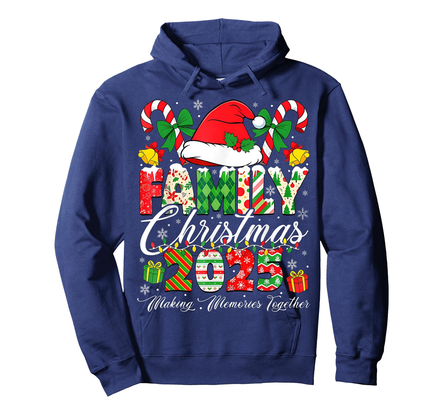 Merry Christmas Lights Red Santa Hat Xmas Family Men Women T-Shirt