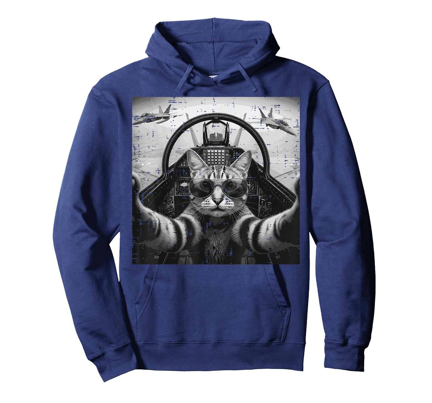 Cat Pilot Jet Fighter Selfie Funny Meme Men Women Boys Kids T-Shirt