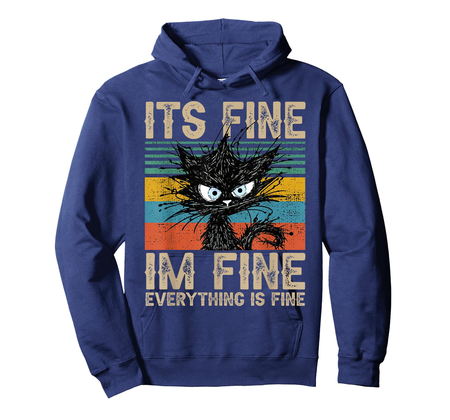 it s fine im fine everything is fine funny black cat women T-Shirt