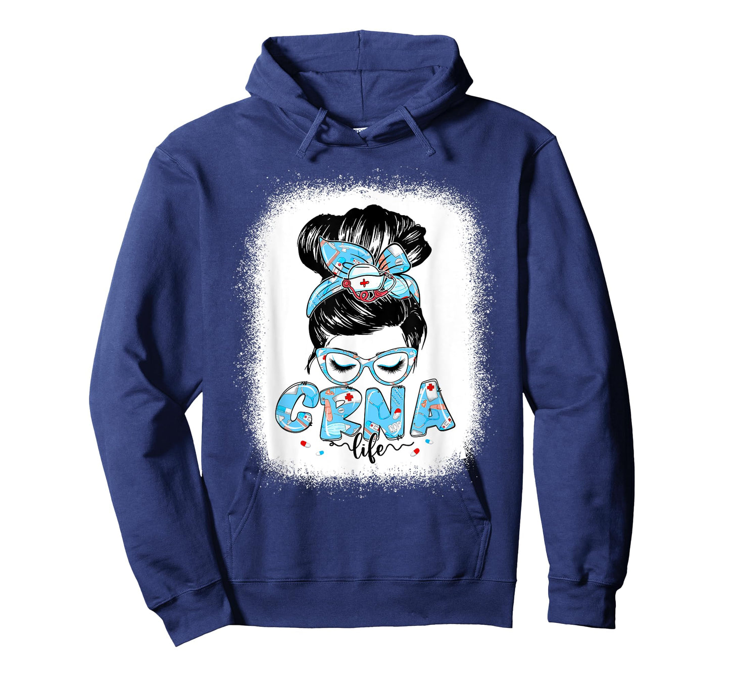 CRNA Life Messy Bun Women Glasses Cute CRNA Gifts T-Shirt