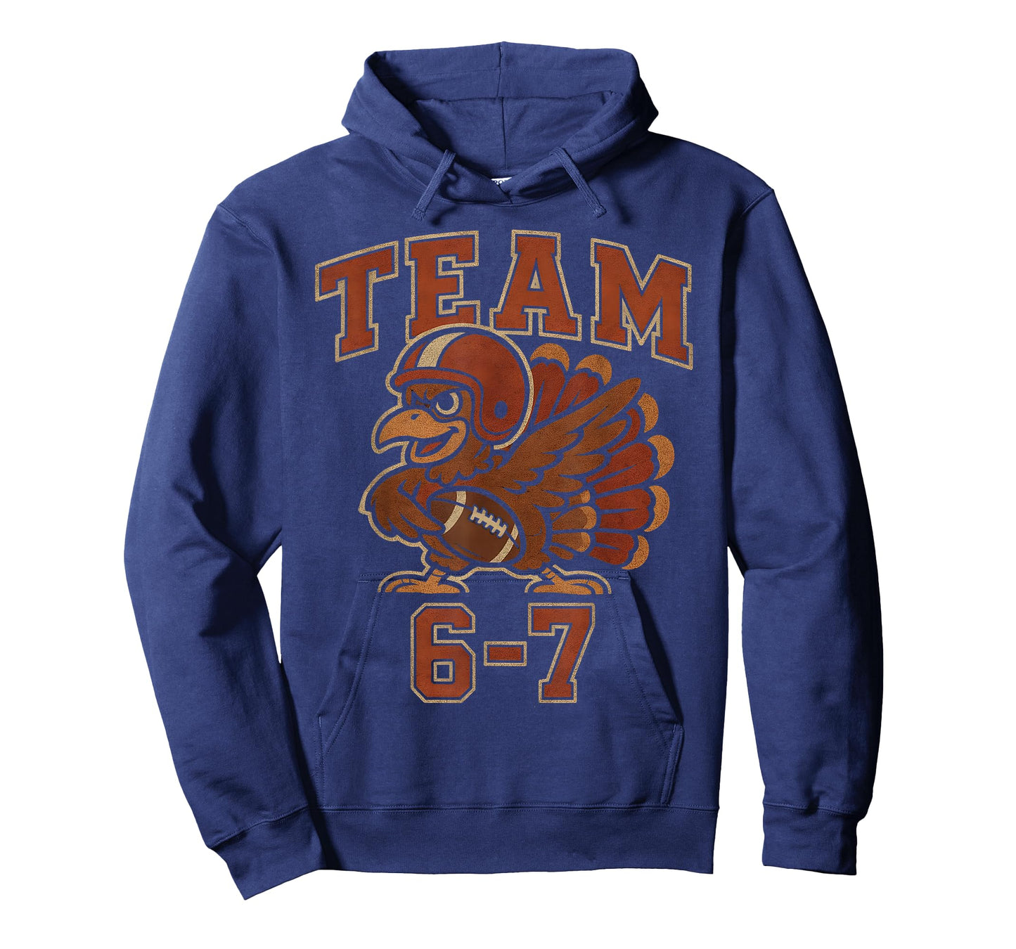 Team 67 Thanksgiving Turkey Football Boys Kids Six Seven 6 7 T-Shirt