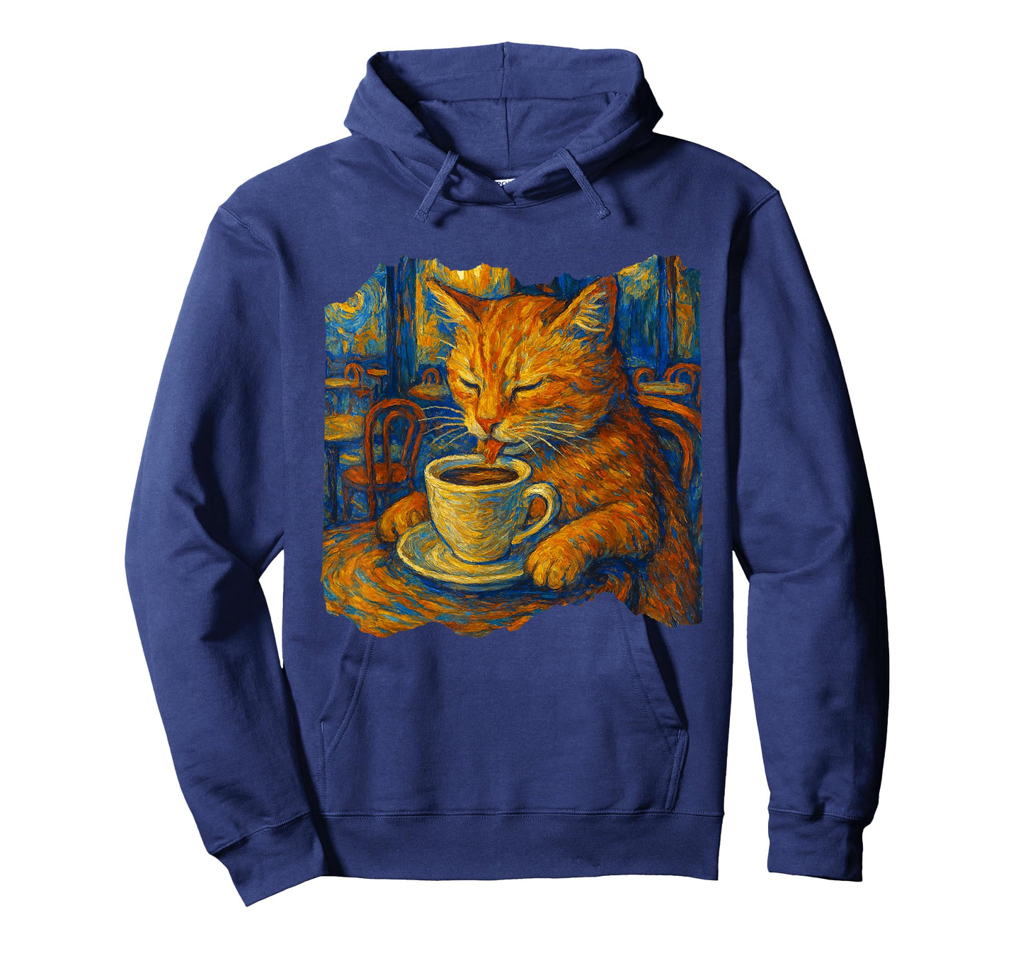 Van Gogh Cat Painting Funny Artistic Cat Coffee Lover T-Shirt