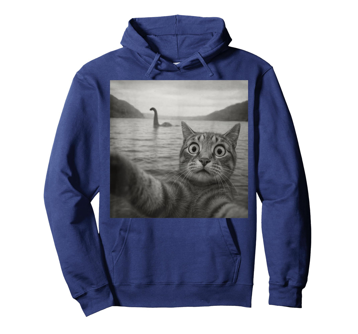 Funny Cat Selfie With Loch Ness Monster Shirt Men Women Kids T-Shirt