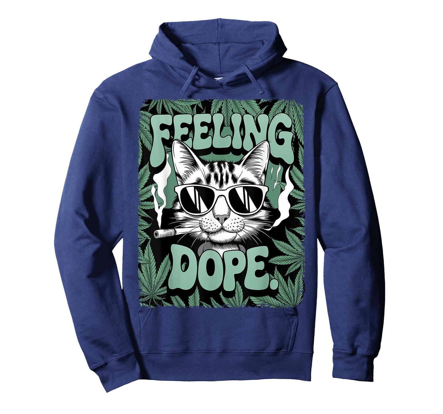 Feeling Dope Cat Weed Vintage 420 Stoner Cat Getting High T-Shirt