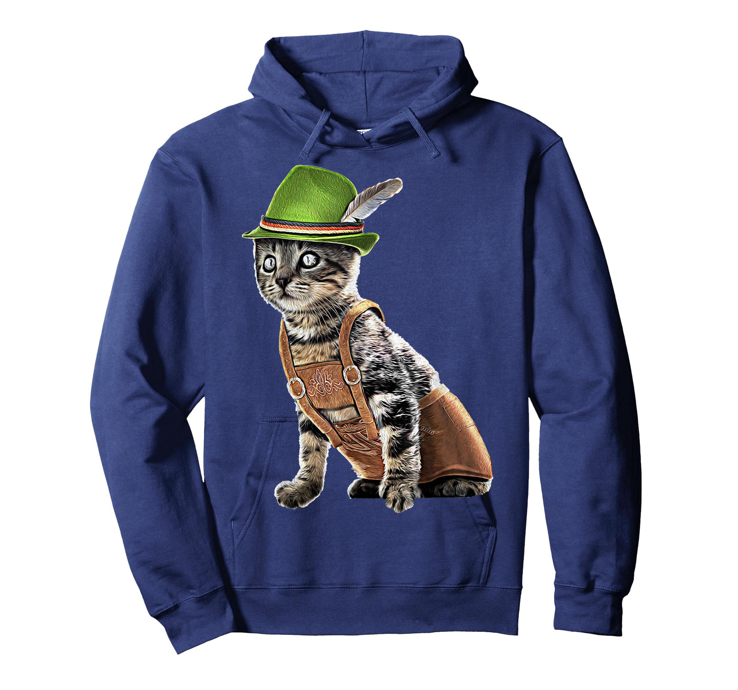 Oktoberfest Cat Bavarian Lederhosen Costume Alpine Hat Gift T-Shirt