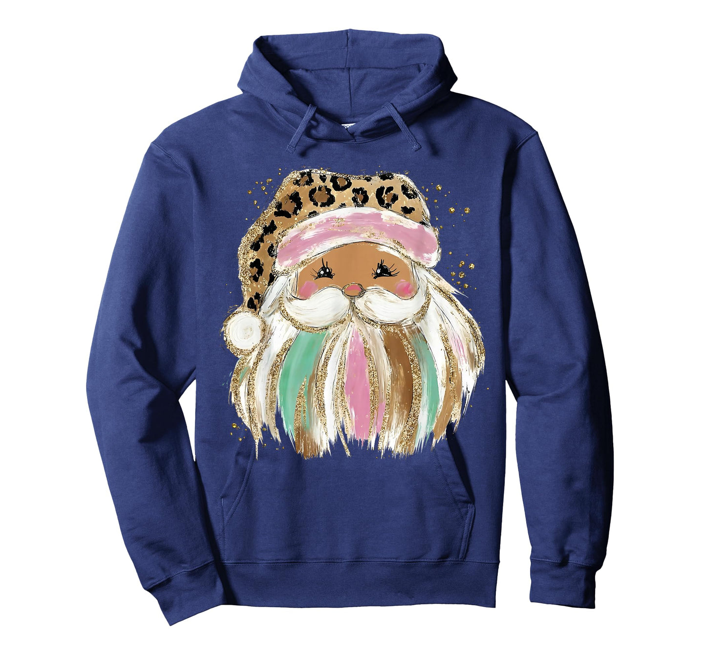 Leopard Print Funny Santa Merry Christmas Xmas Holiday Retro T-Shirt