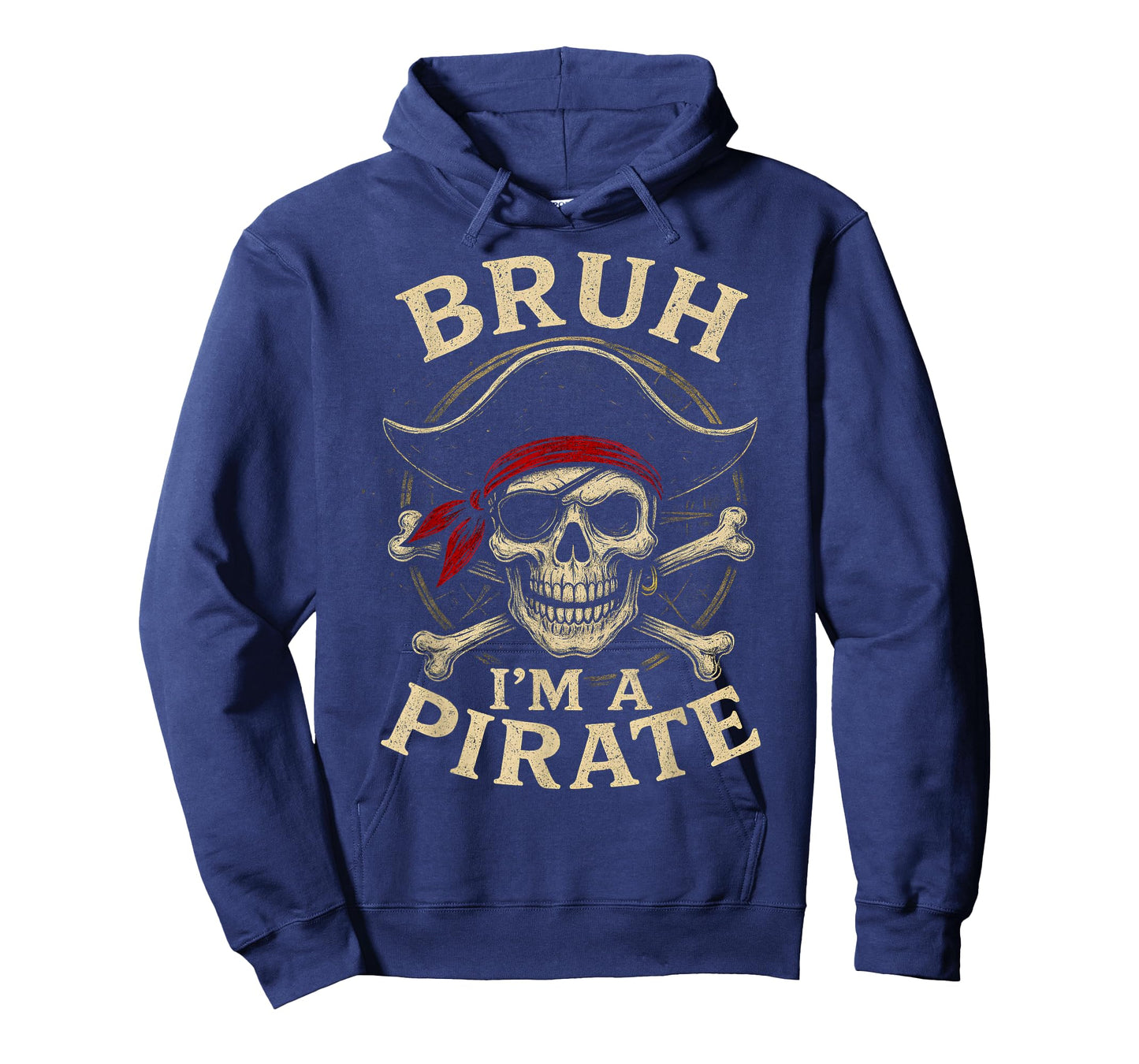 Bruh I'm a Pirate Lazy Pirate Skull Costume Halloween T-Shirt