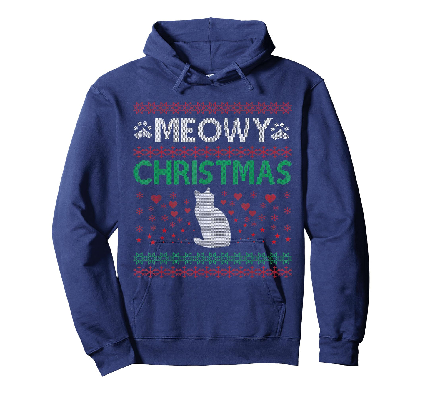 Meowy Cat Christmas Ugly Sweater Men Women Kids T-Shirt