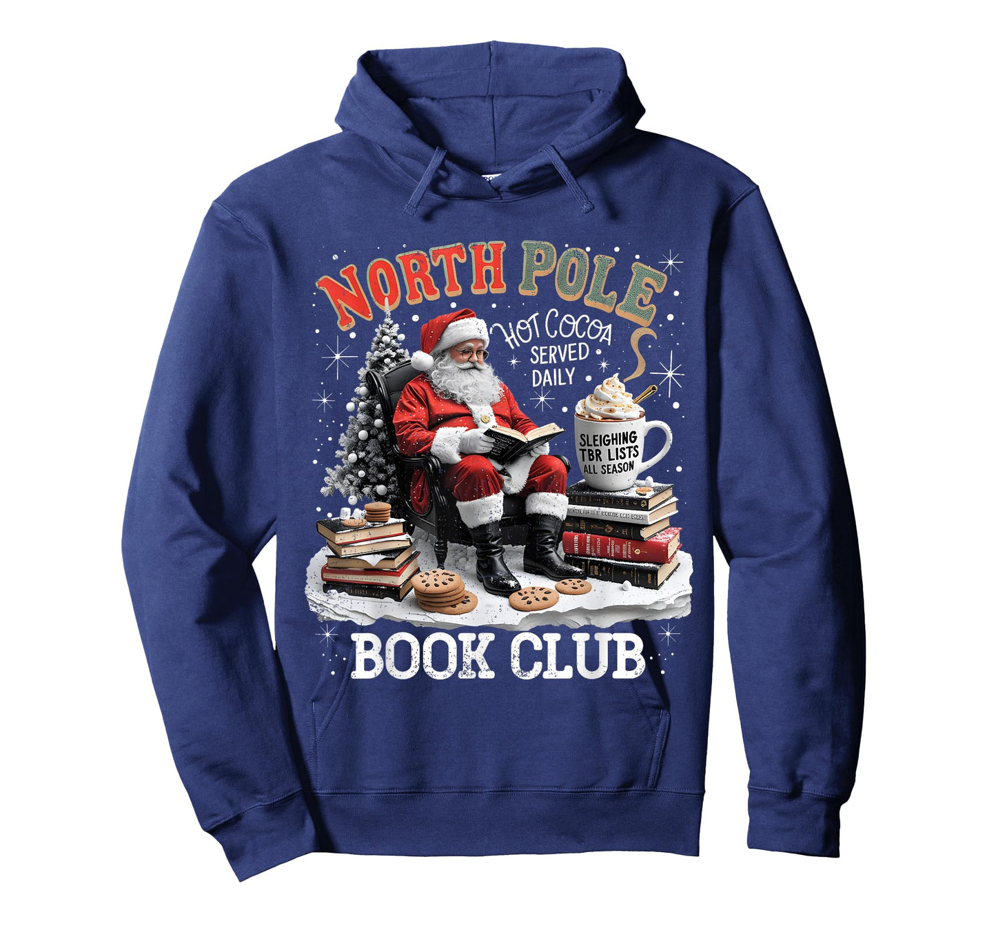 North Pole Book Club Santa Reading Christmas T-Shirt