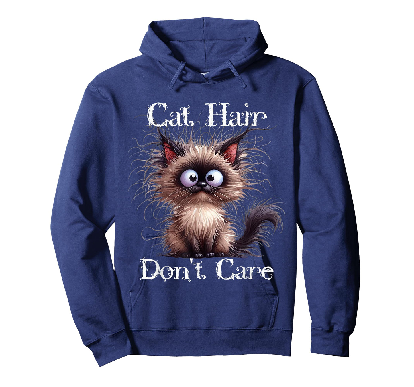 Cute Siamese Cat Hair Don’t Care Funny Pet Lover Messy Kitty T-Shirt