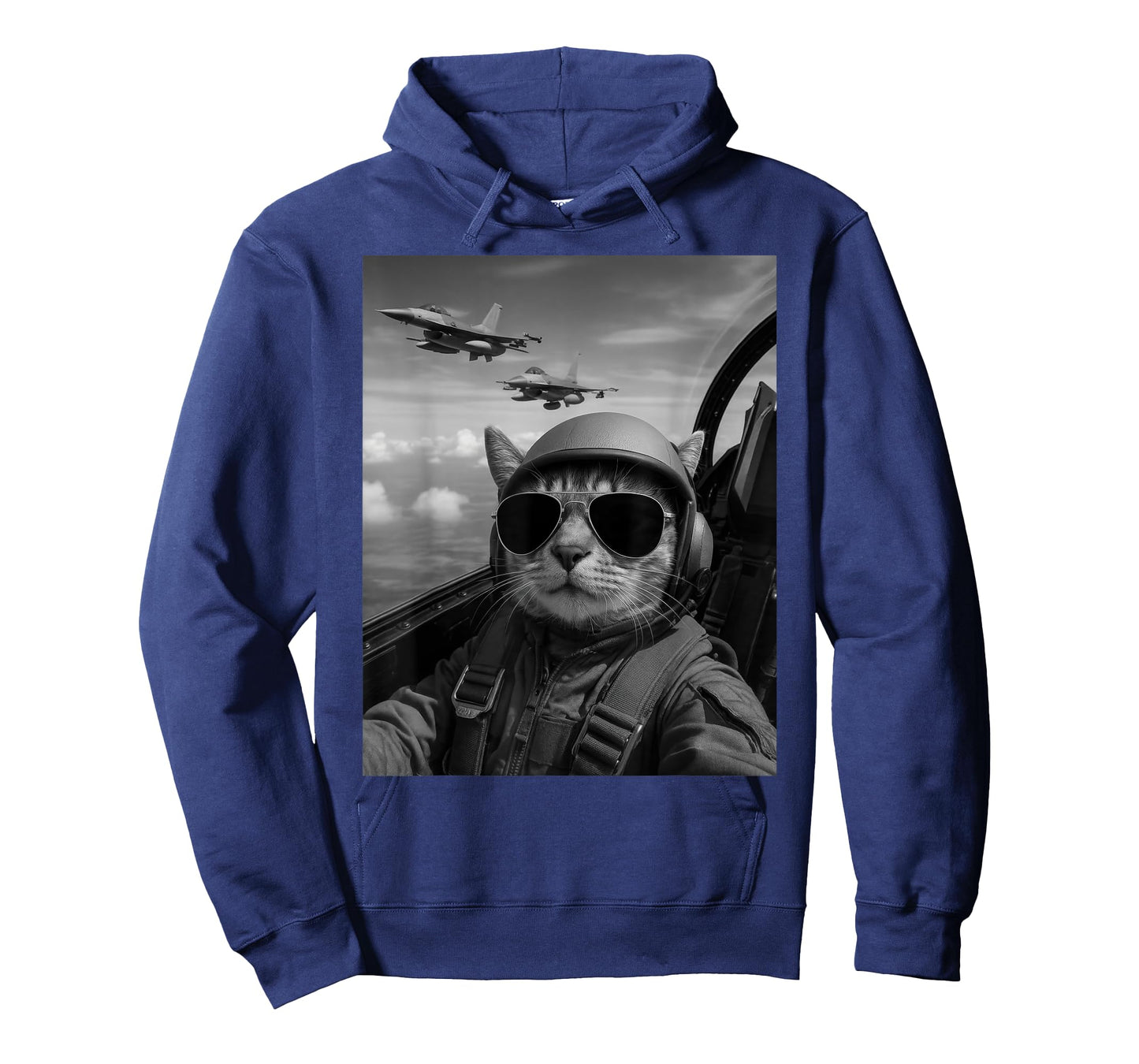 Cool Pilot Cat Selfie Fighter Jets Humor Graphic Cat Lovers T-Shirt