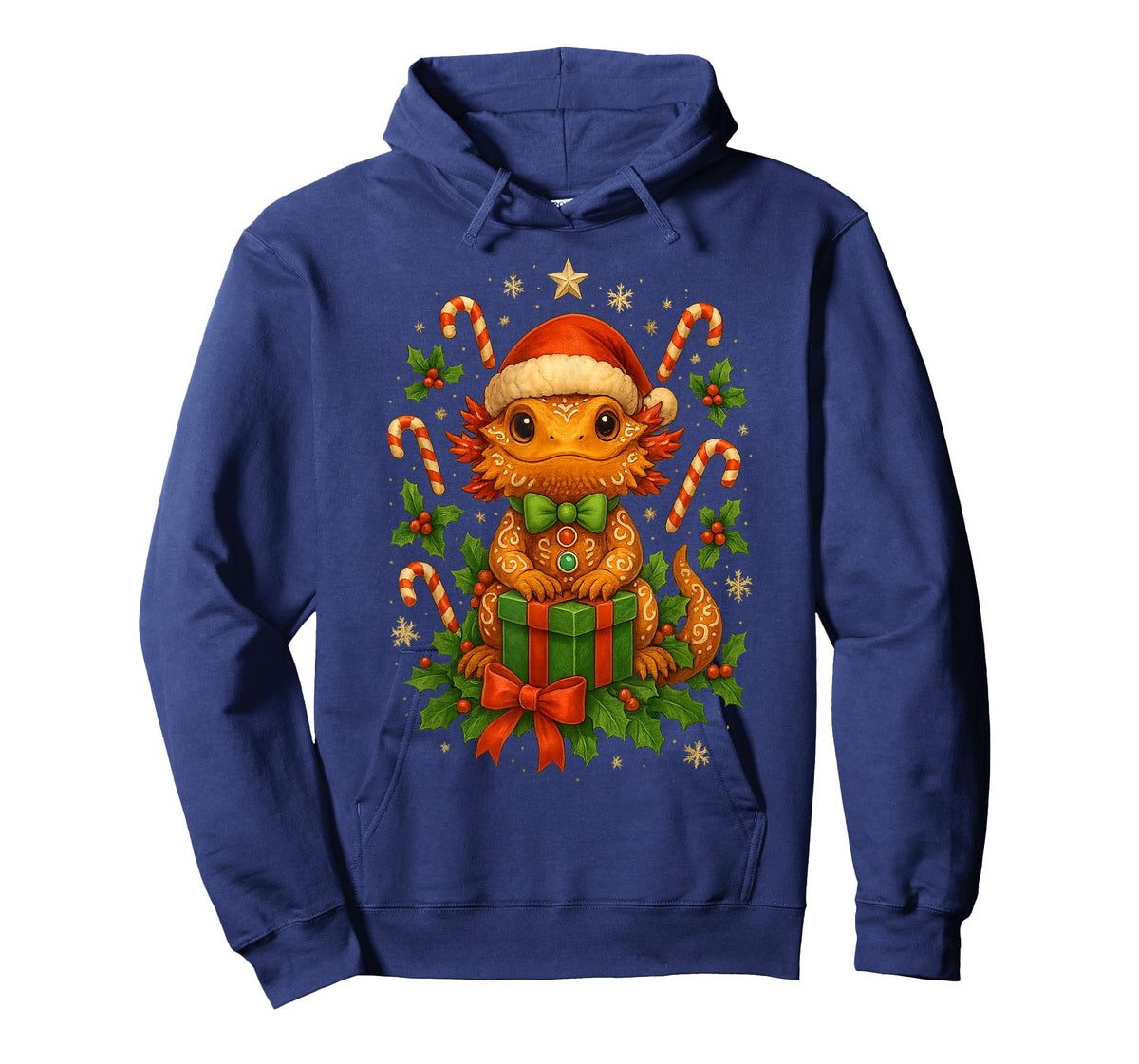 Funny Gingerbread Bearded Dragon Cute Christmas Candy T-Shirt