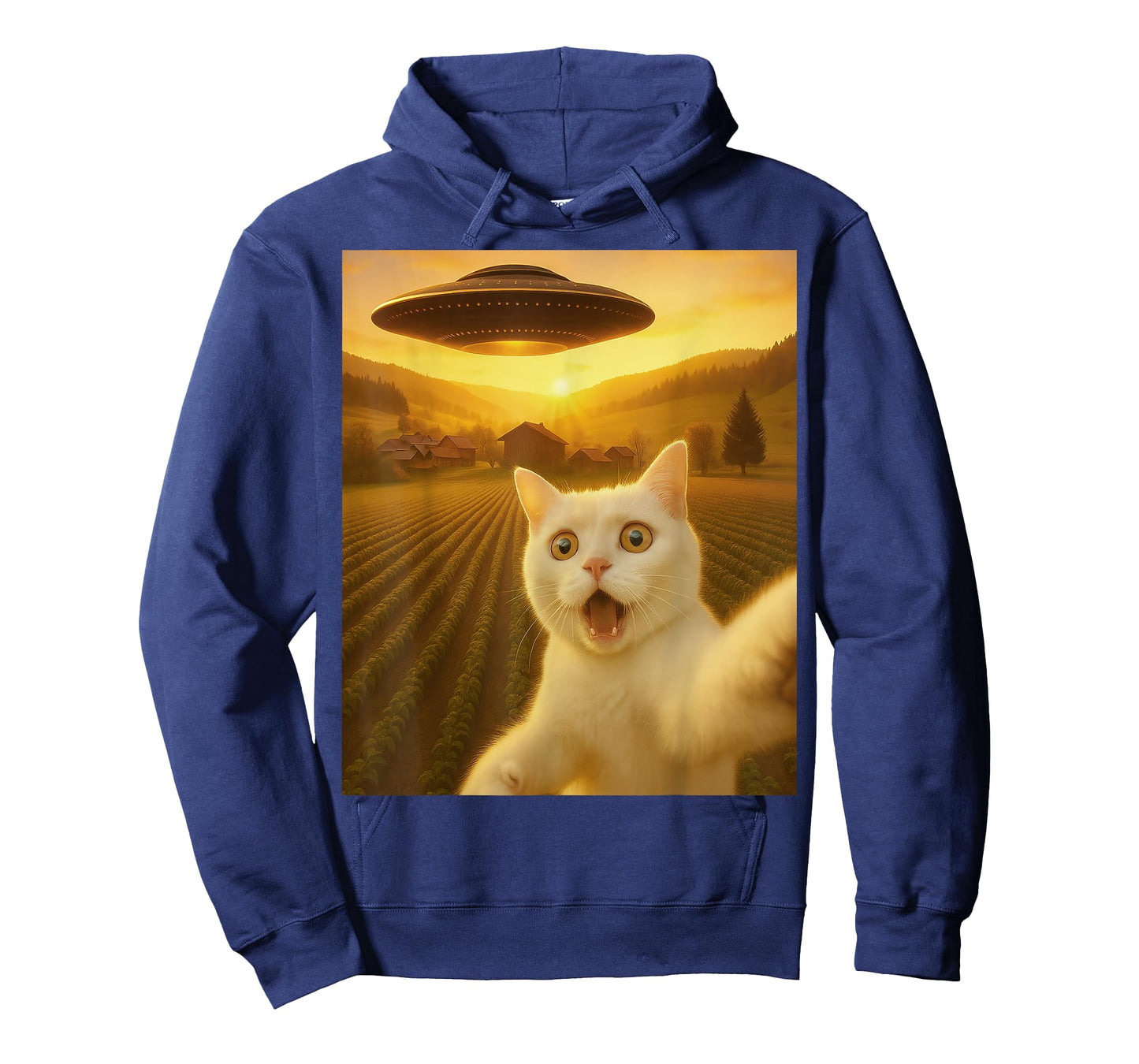 Cat Selfie with Alien UFO Funny Cats Gifts for Men Women Kid T-Shirt
