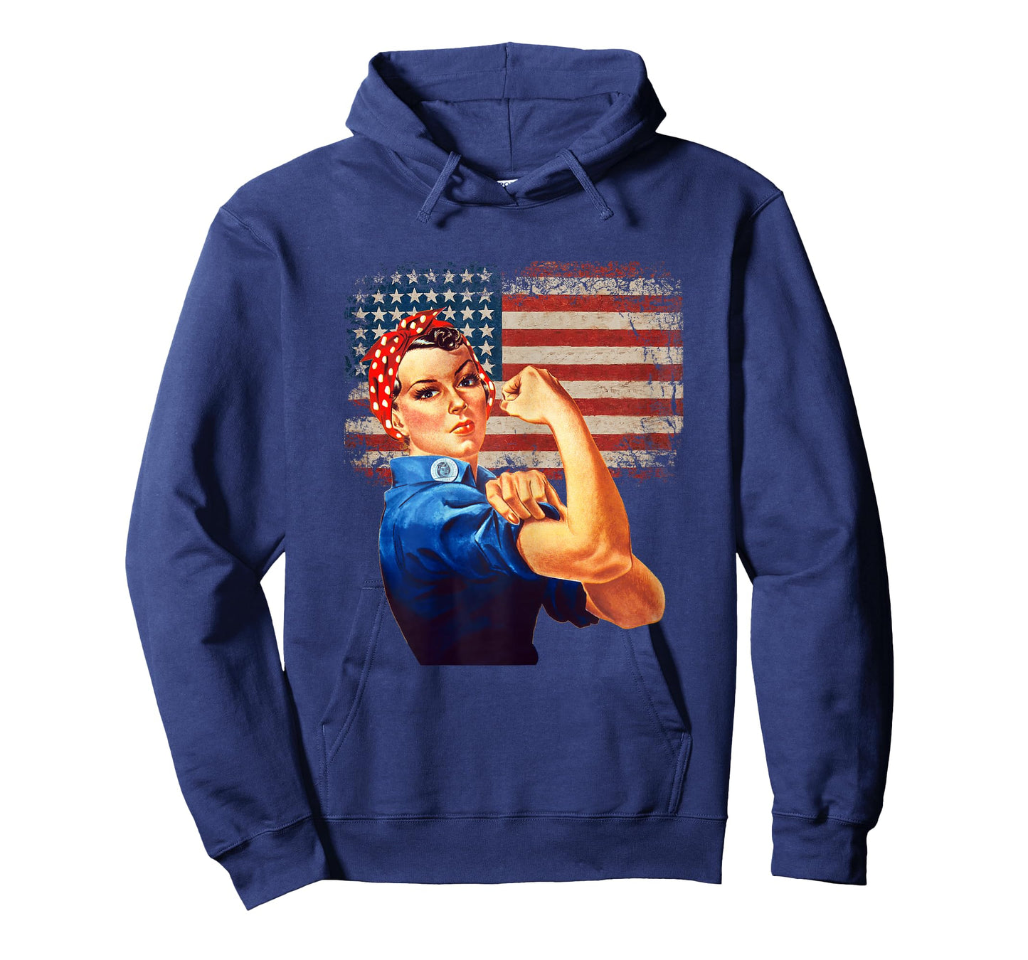 Rosie The Riveter American Flag US Flag T-Shirt
