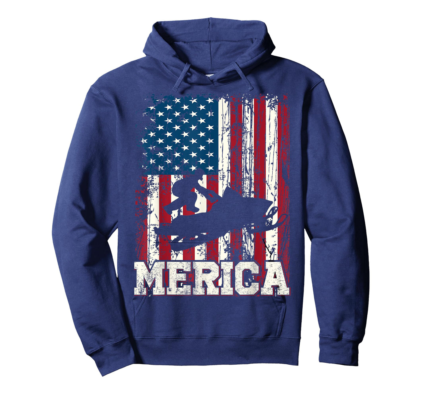 Distressed American Flag Snowmobile Gift Men Women Kids T-Shirt