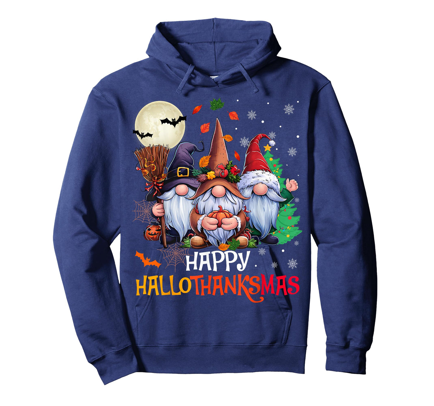 Happy Hallothanksmas Gnomes Lover Halloween Merry Christmas T-Shirt