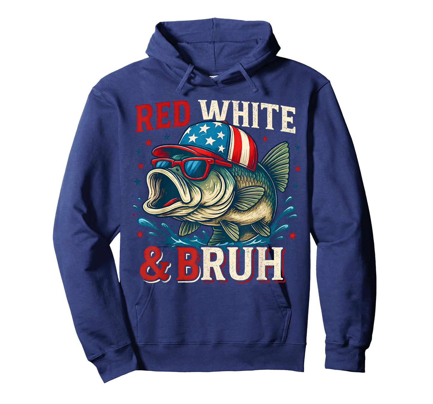 Patriotic Red White & Bruh America Fish Fishing 4th of July T-Shirt