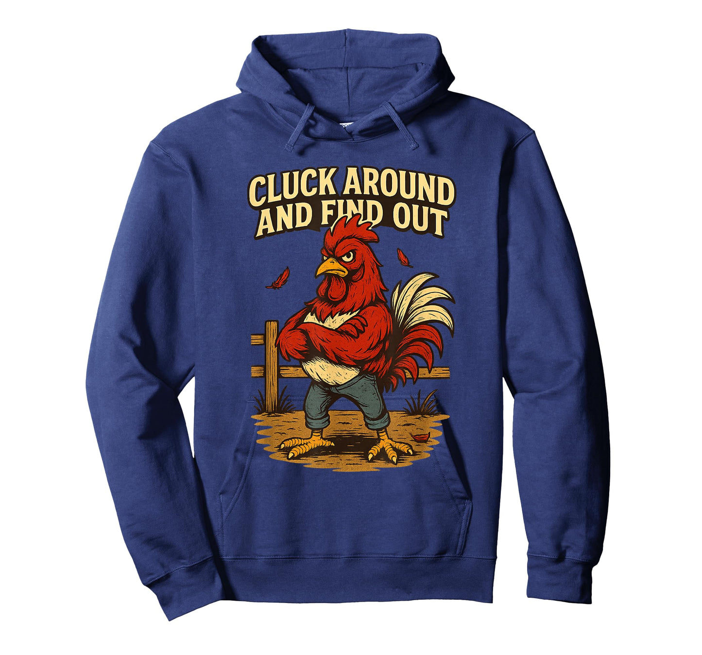 Cluck Around and Find Out Angry Rooster Cartoon T-Shirt