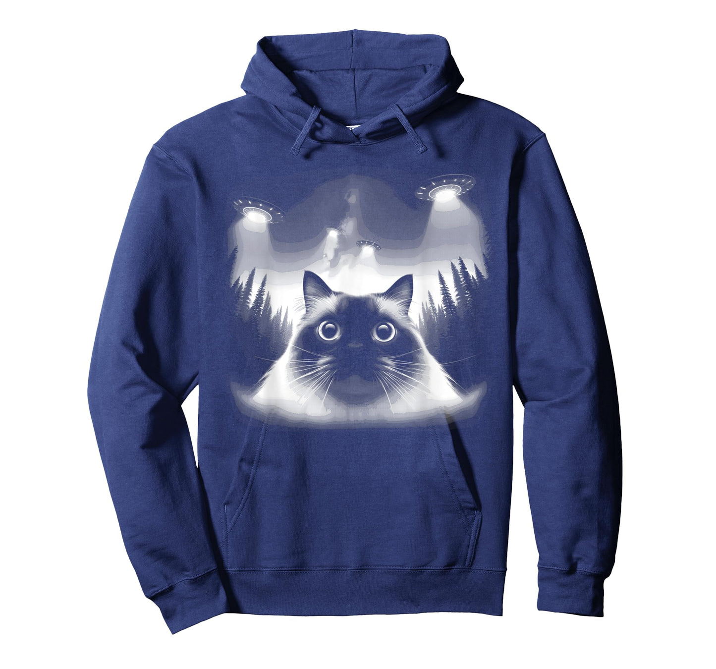 Birman Cat Selfie With UFO - Funny Graphic Alien Lover T-Shirt