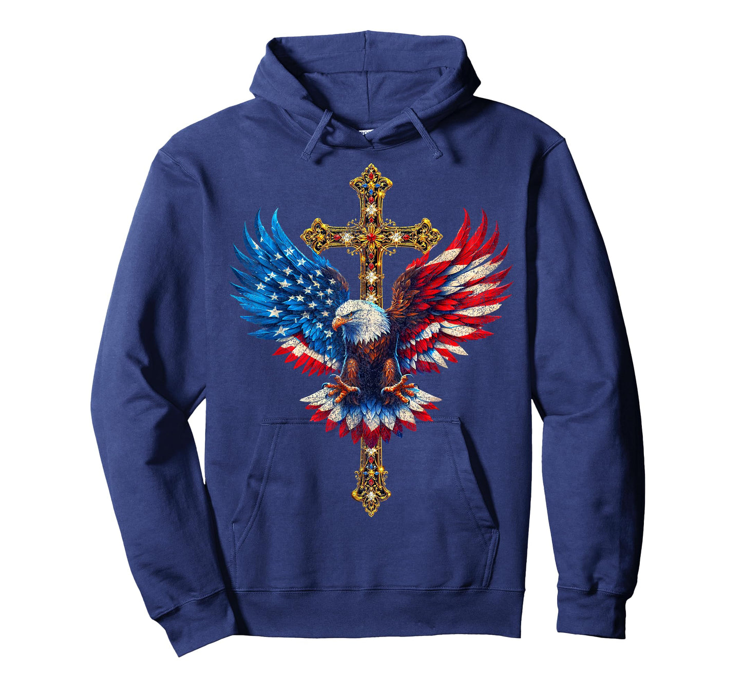 Bald Eagle Christian Faith Ctoss USA Flag Patriotic American T-Shirt