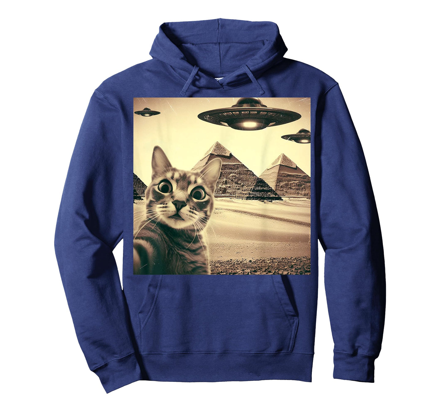 Cat Selfie With Alien UFO Funny Cat Gifts For Men Women Kid T-Shirt