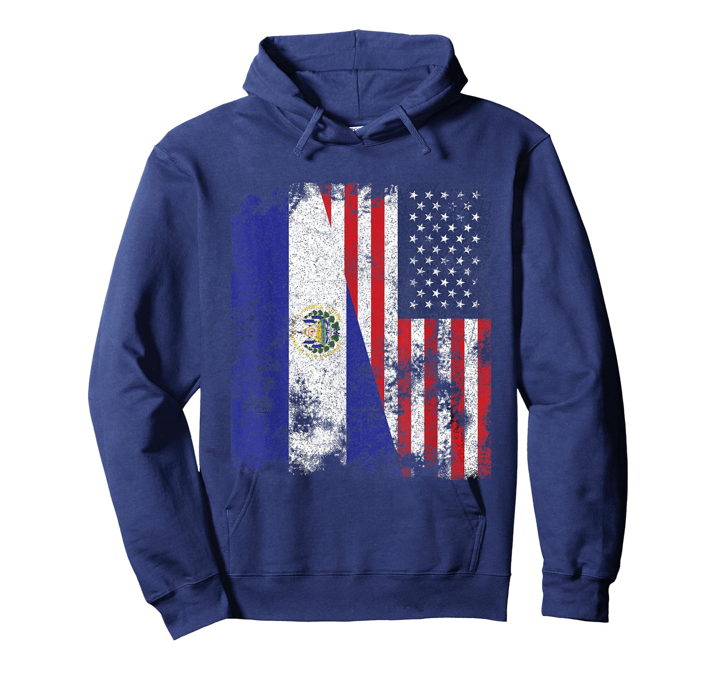 El Salvador USA Flag Distressed - Half American T-Shirt