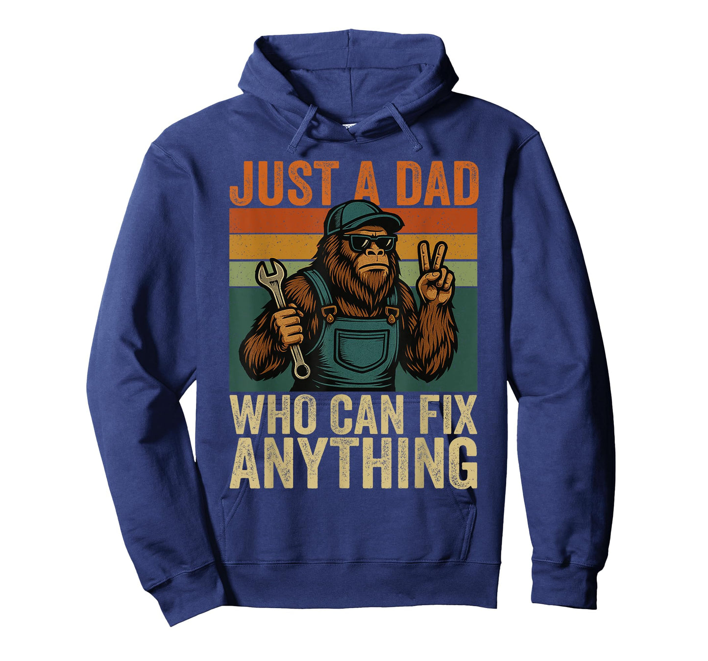 Vintage Just a Dad Who Can Fix Anything Funny Bigfoot Dad T-Shirt