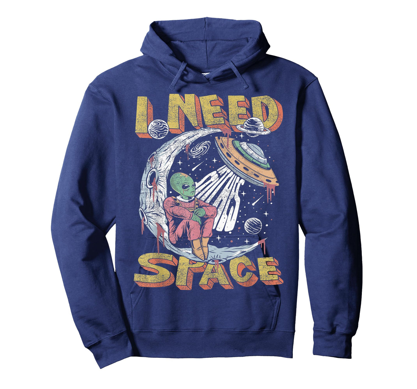 Funny Alien I Need Space Graphic Tee T-Shirt