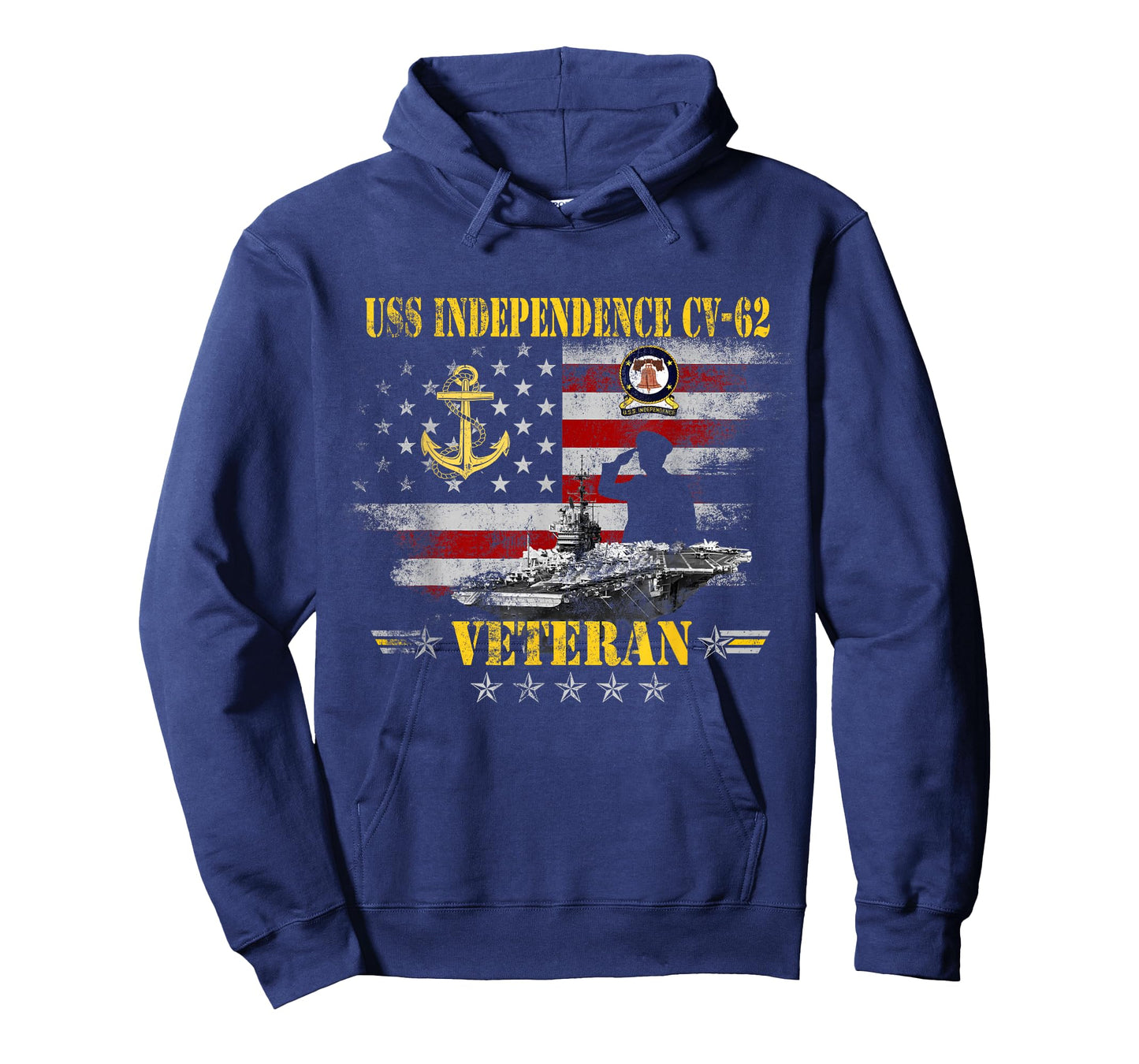 USS Independence CV-62 Veteran Patriotic Vintage USA Flag T-Shirt