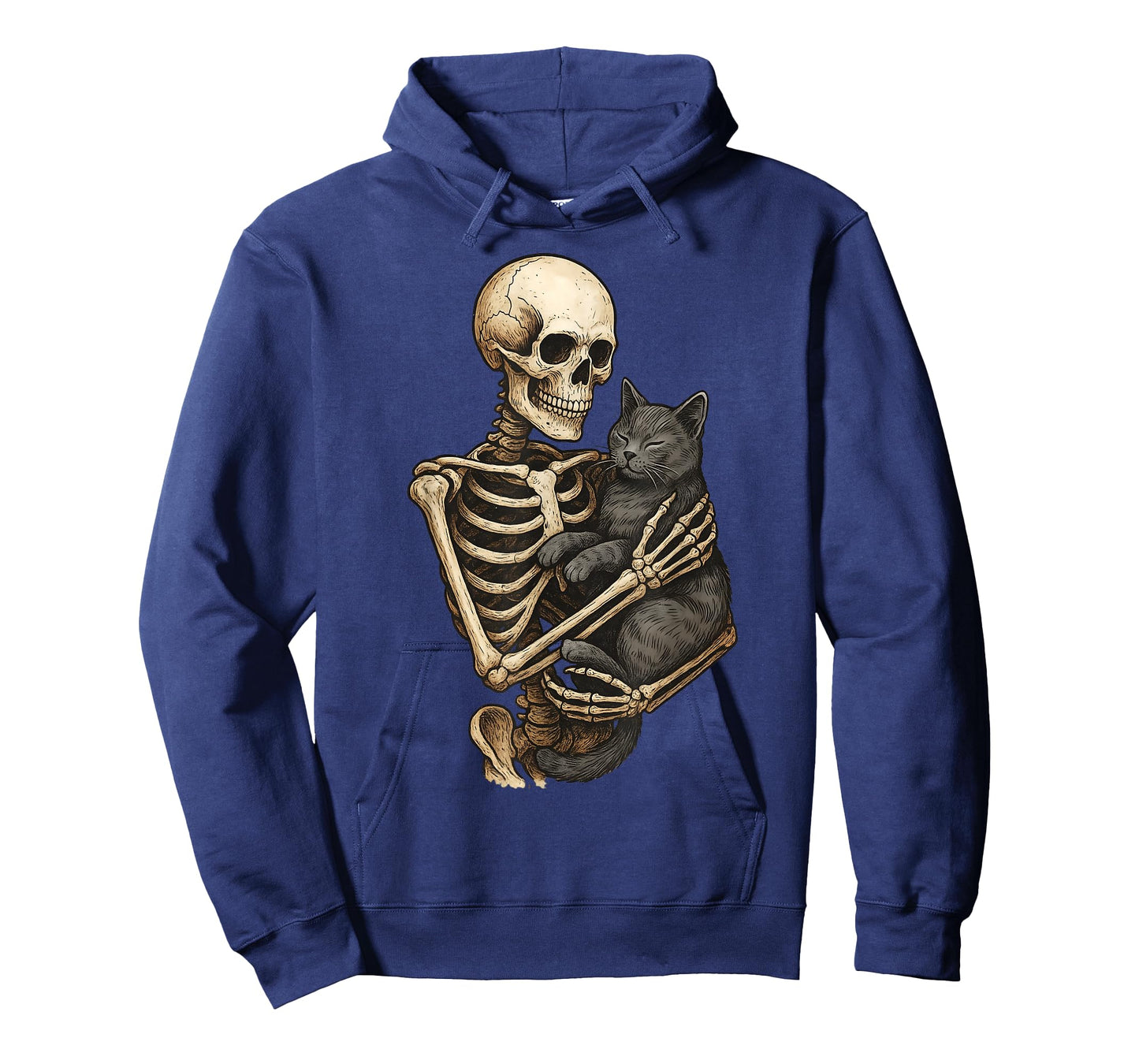 Skeleton Hugging Cat Halloween Cats Lover Cat Mom Cat Dad T-Shirt