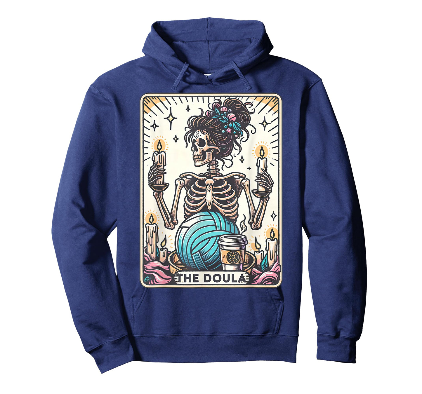 Doula Tarot Card Skeleton Midwife Birth Worker Postpartum T-Shirt