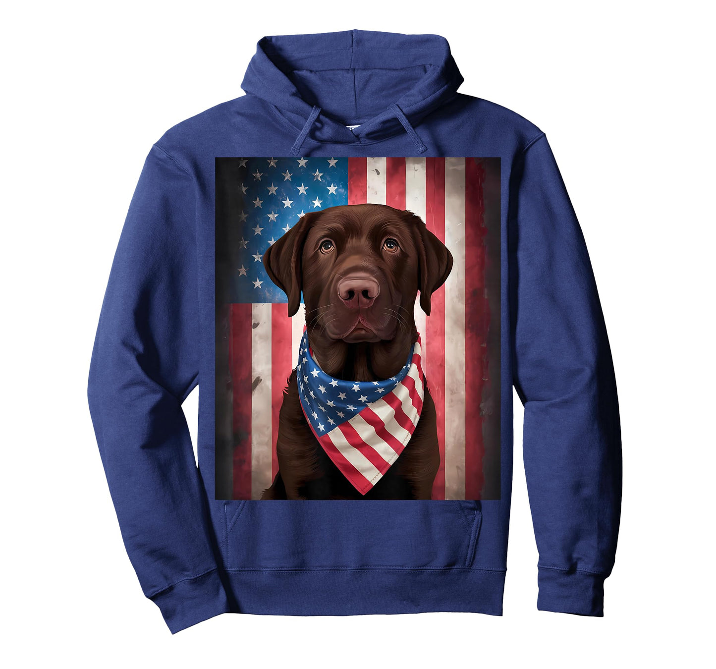 American Chocolate Labrador American Flag 4th of July Dog T-Shirt