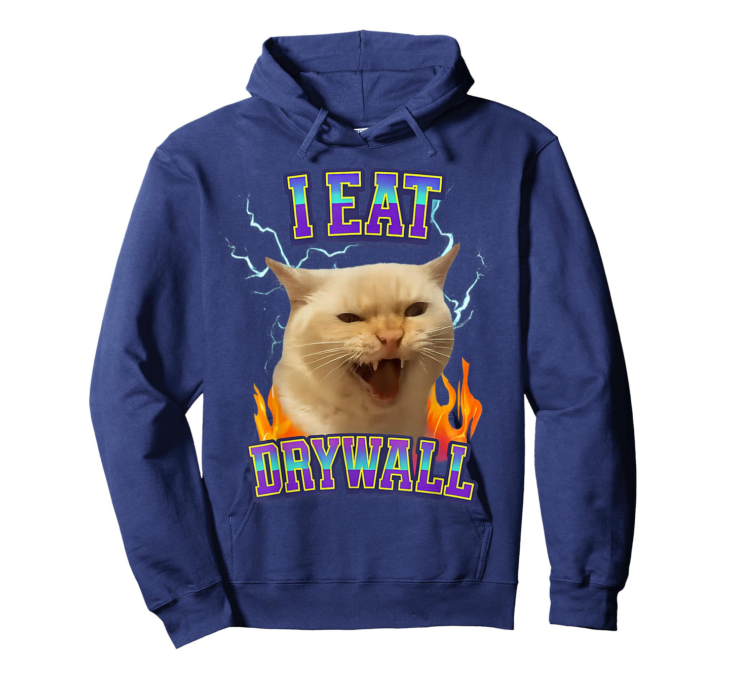 Funny Cat Meme I Eat Drywall Humor Graphic Men Women & Kids T-Shirt