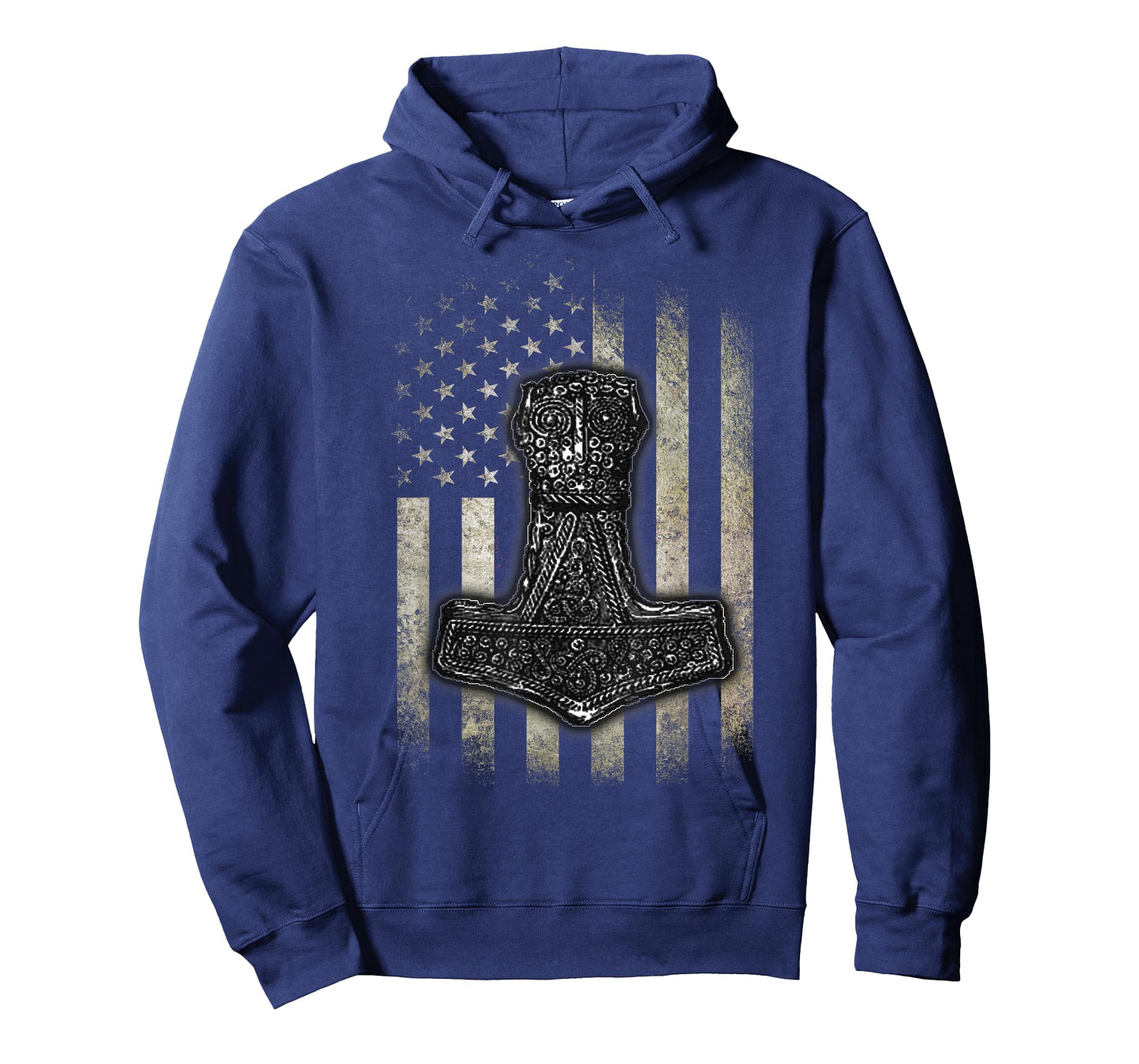 Mjolnir Hammer - American Viking Flag T-Shirt T-Shirt