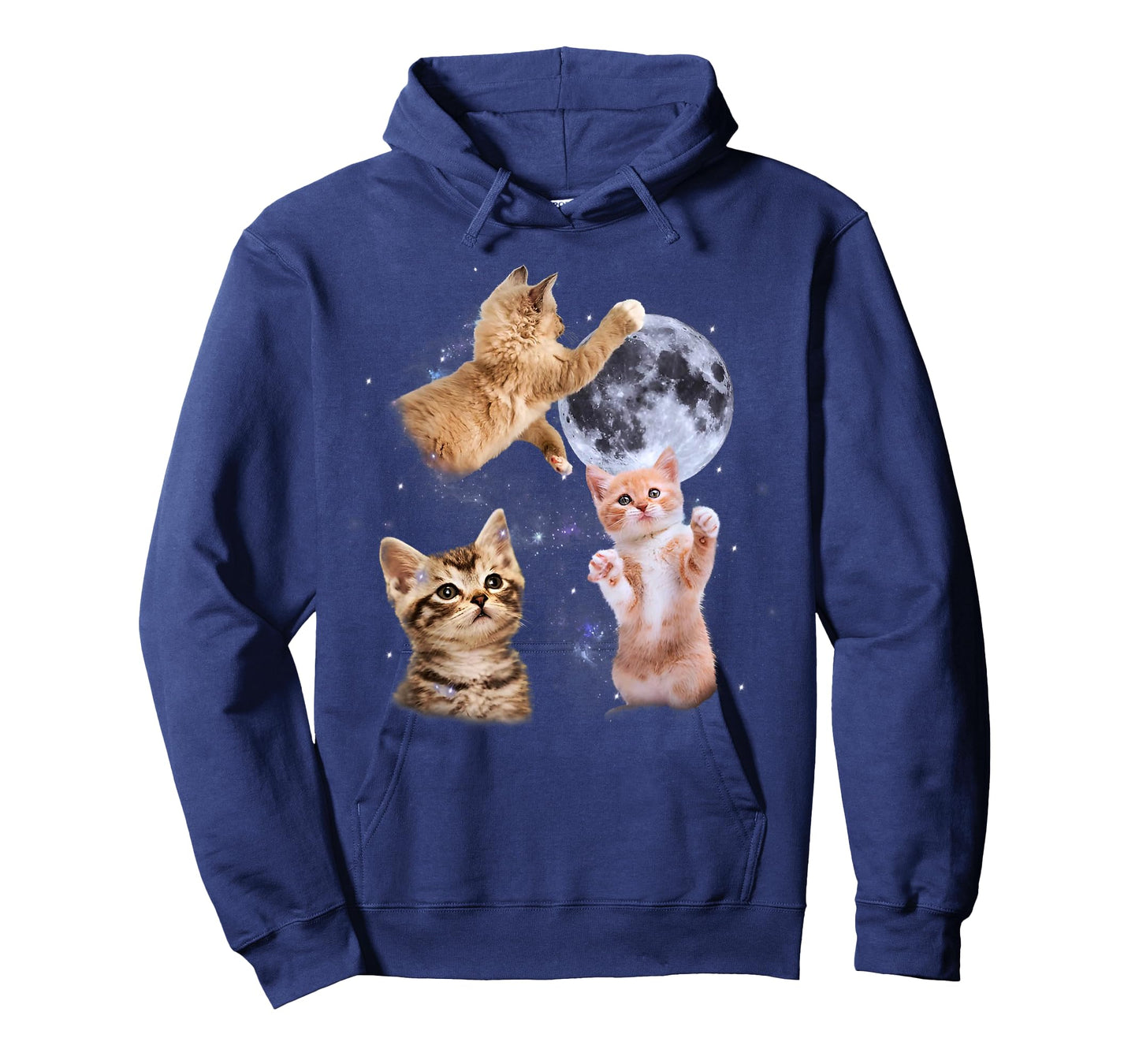 Three Cats Howling Moon Funny Cat Meme Kitten Humor Kid T-Shirt