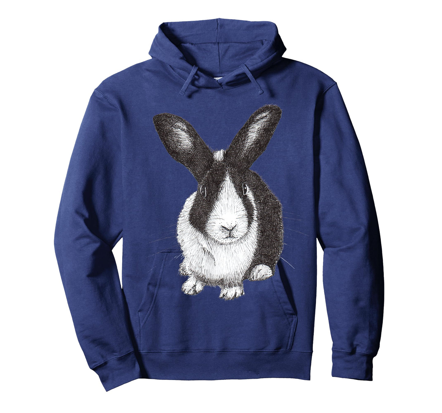 ChescaMade Dutch Bunny Rabbit Drawing T-Shirt - Women's Grey Rabbit Themed T-Shirt - Small - Classic Fit - Short Sleeve - Cotton, Polyester - Unique Rabbit Drawing Graphic