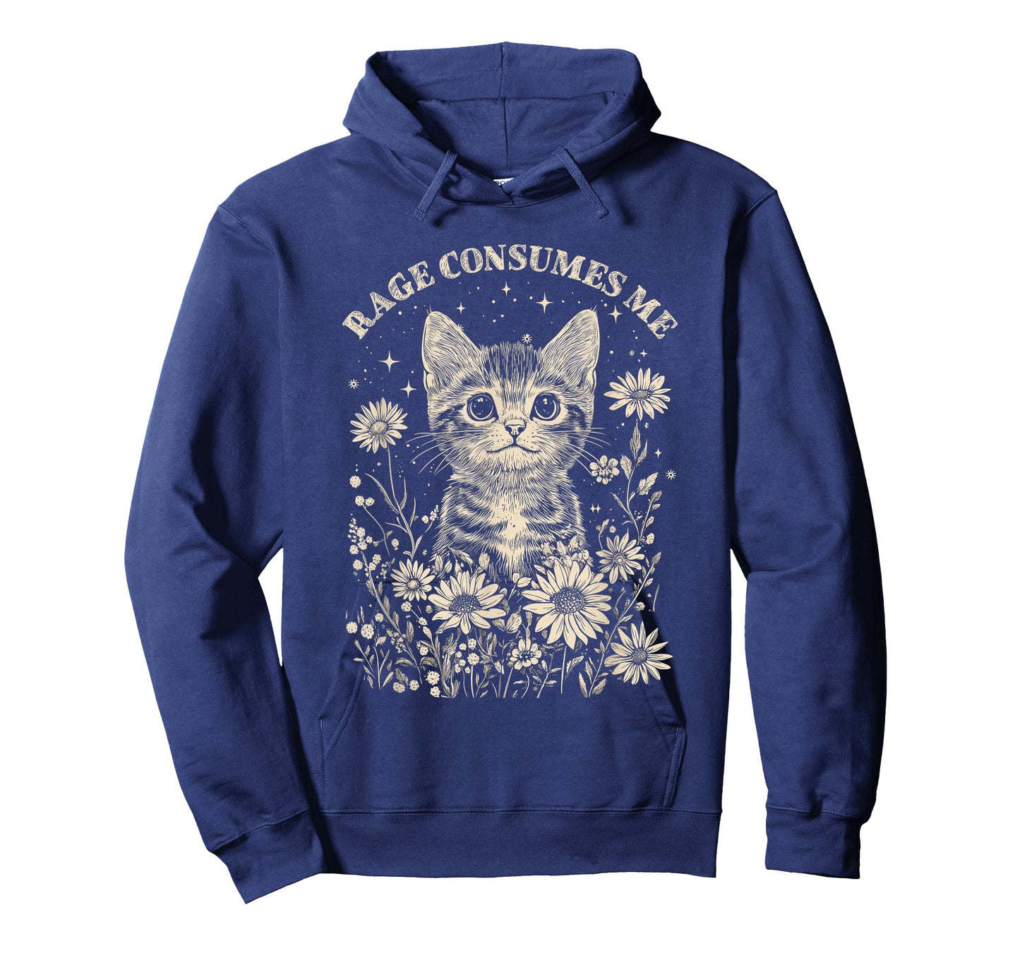 Cute Cat Rage Consumes Me Funny Sarcastic Kitten Flower T-Shirt