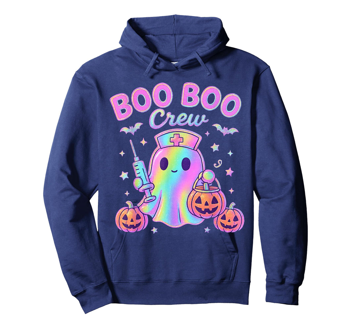 Boo Boo Crew Nurse Ghost Kawaii Halloween Spooky Pumpkin T-Shirt