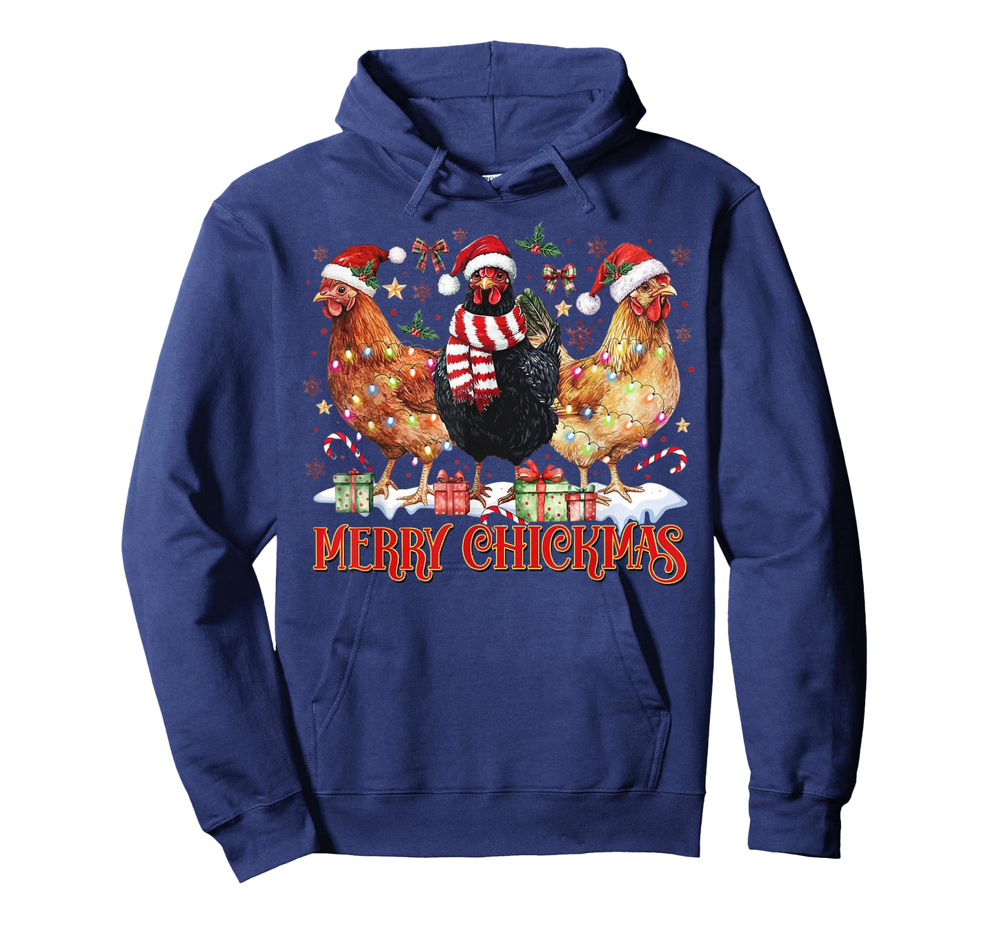 Chicken Christmas Merry Chickmas Santa Claus Hat Funny Xmas T-Shirt