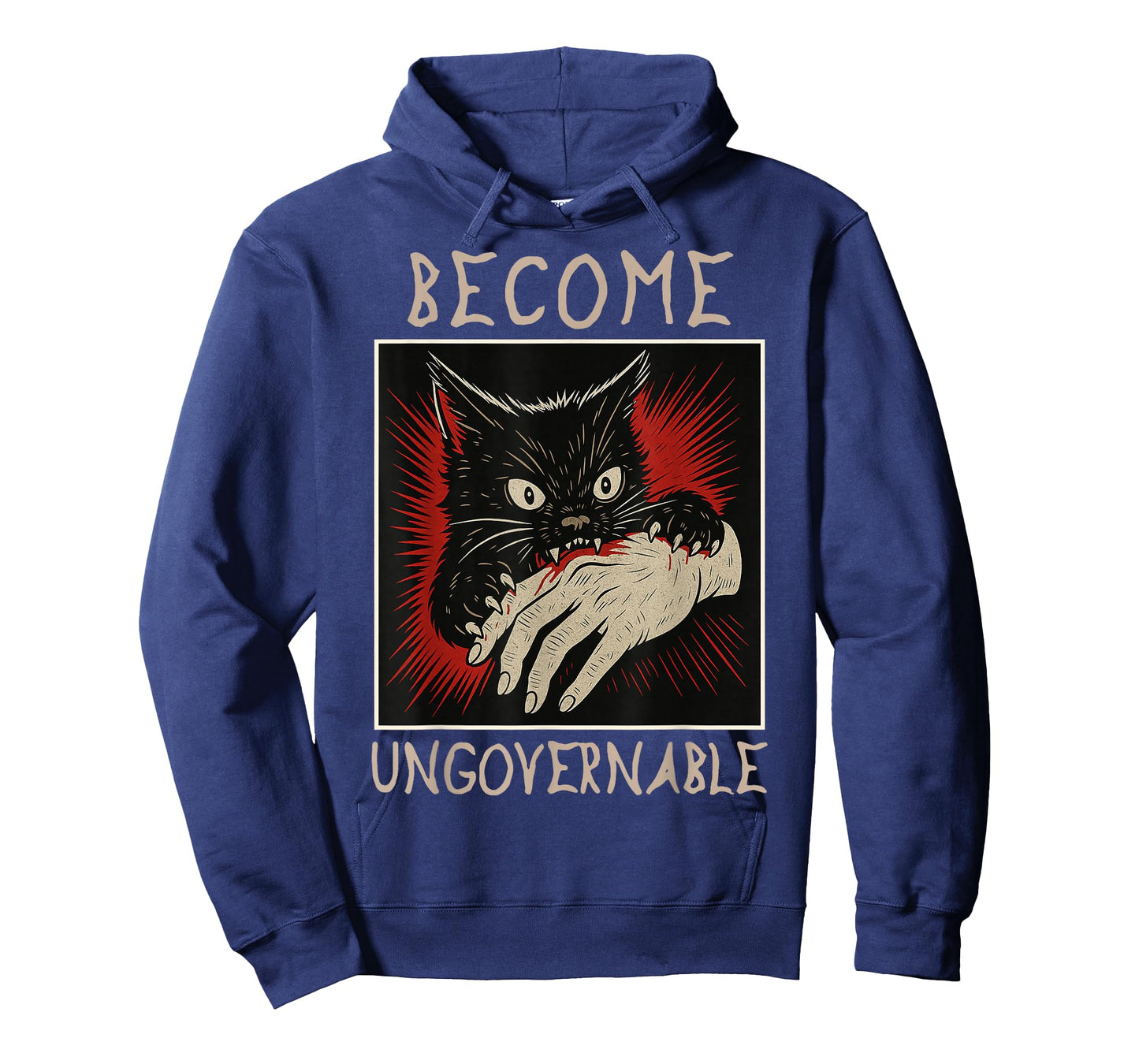 Become Ungovernable Cats Black Cat Biting Hand Funny Meme T-Shirt
