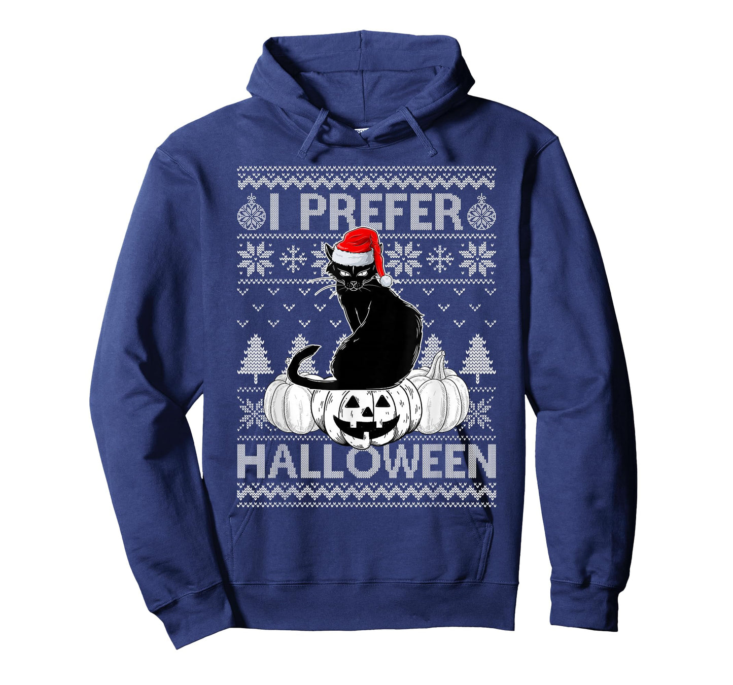 Funny I Prefer Halloween Black Cat Ugly Christmas Sweater T-Shirt