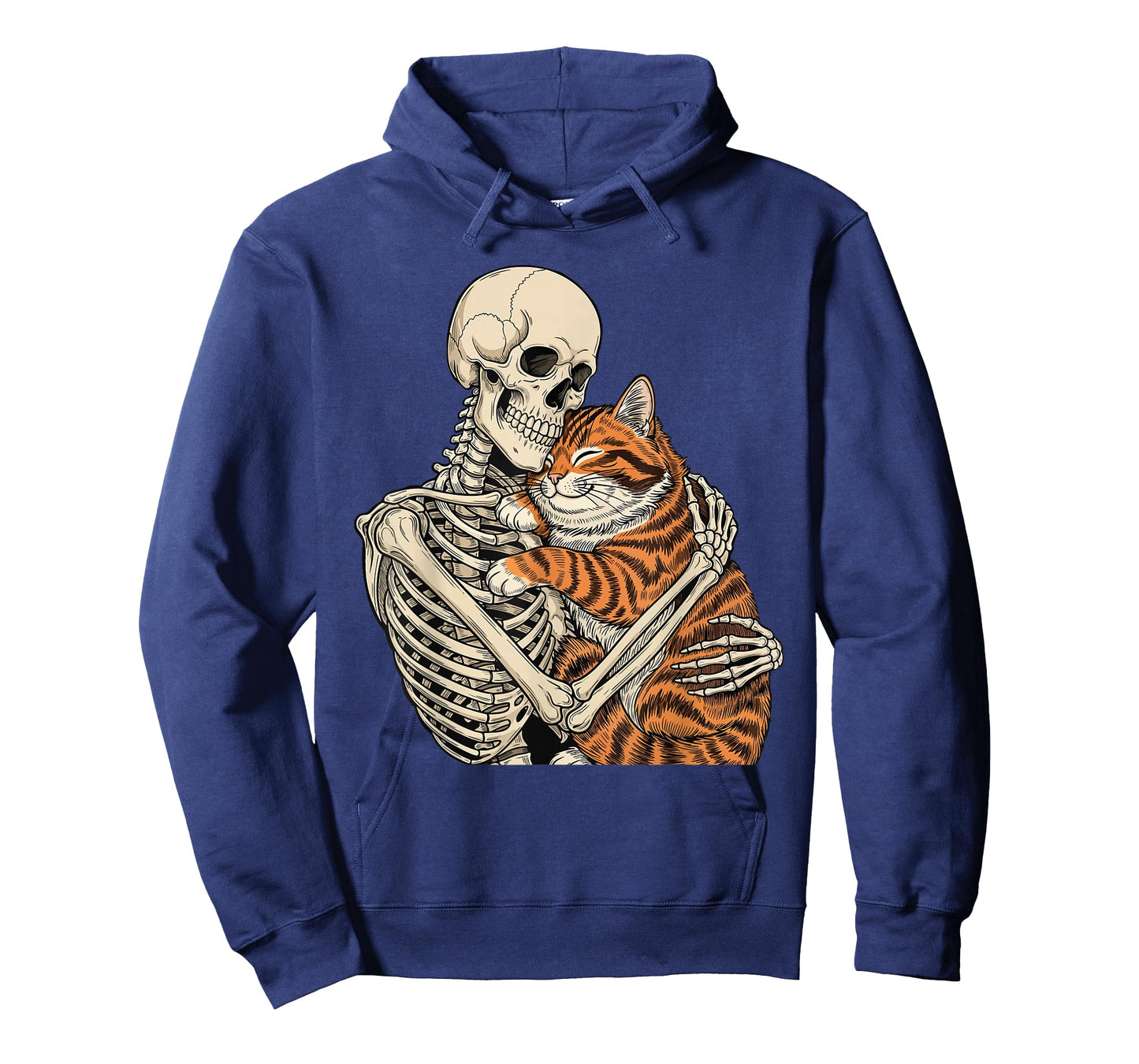Skeleton Hugging Cat - Spooky Halloween Cat Lover Kitty T-Shirt