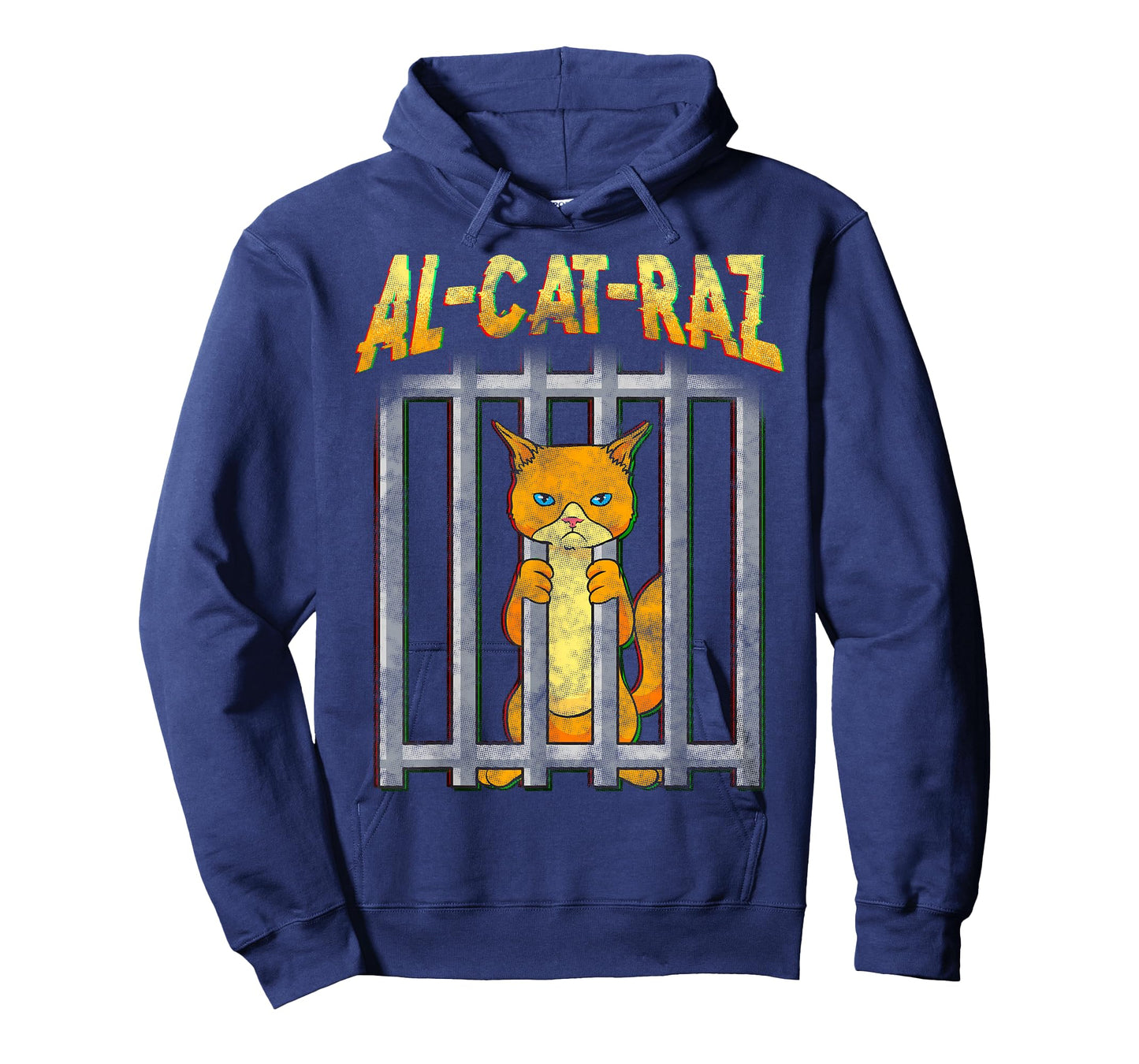 AL CAT RAZ Alcatraz Cat in Prison Behind Bars Funny T-Shirt for Men Women