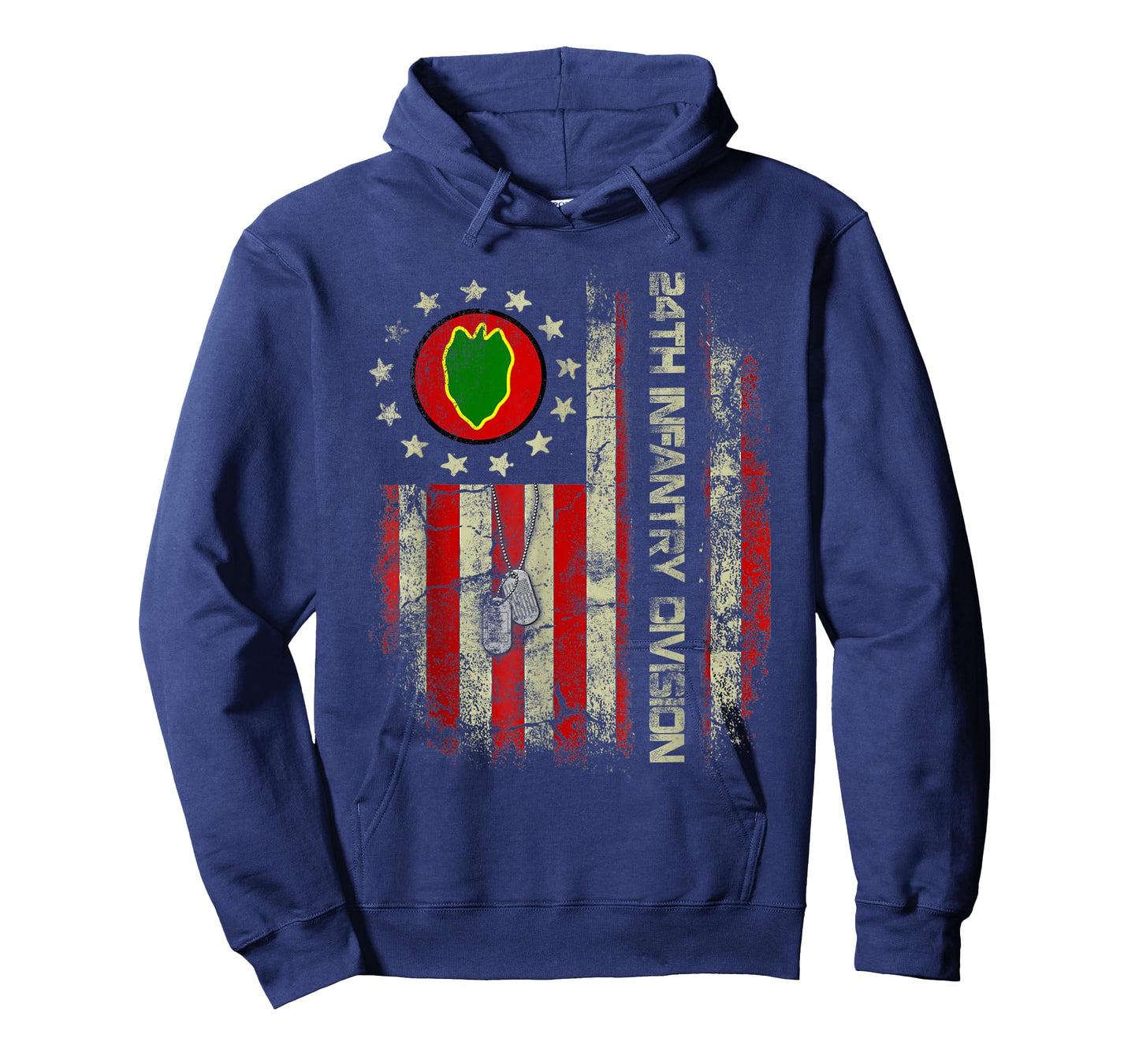 Vintage American Flag 24th Infantry Division Veterans Day T-Shirt