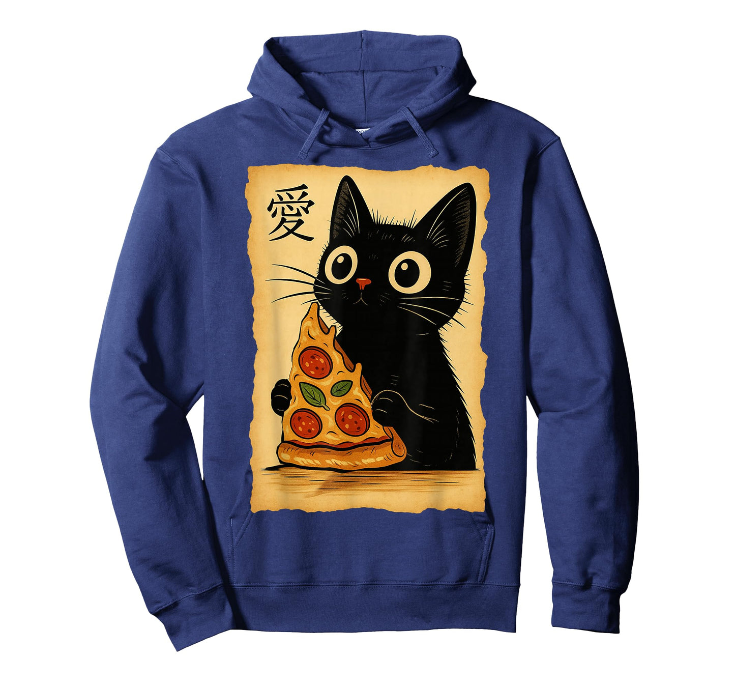 Japanese Kawaii Anime Cat Pizza Aesthetic Cat Eating Pizza T-Shirt